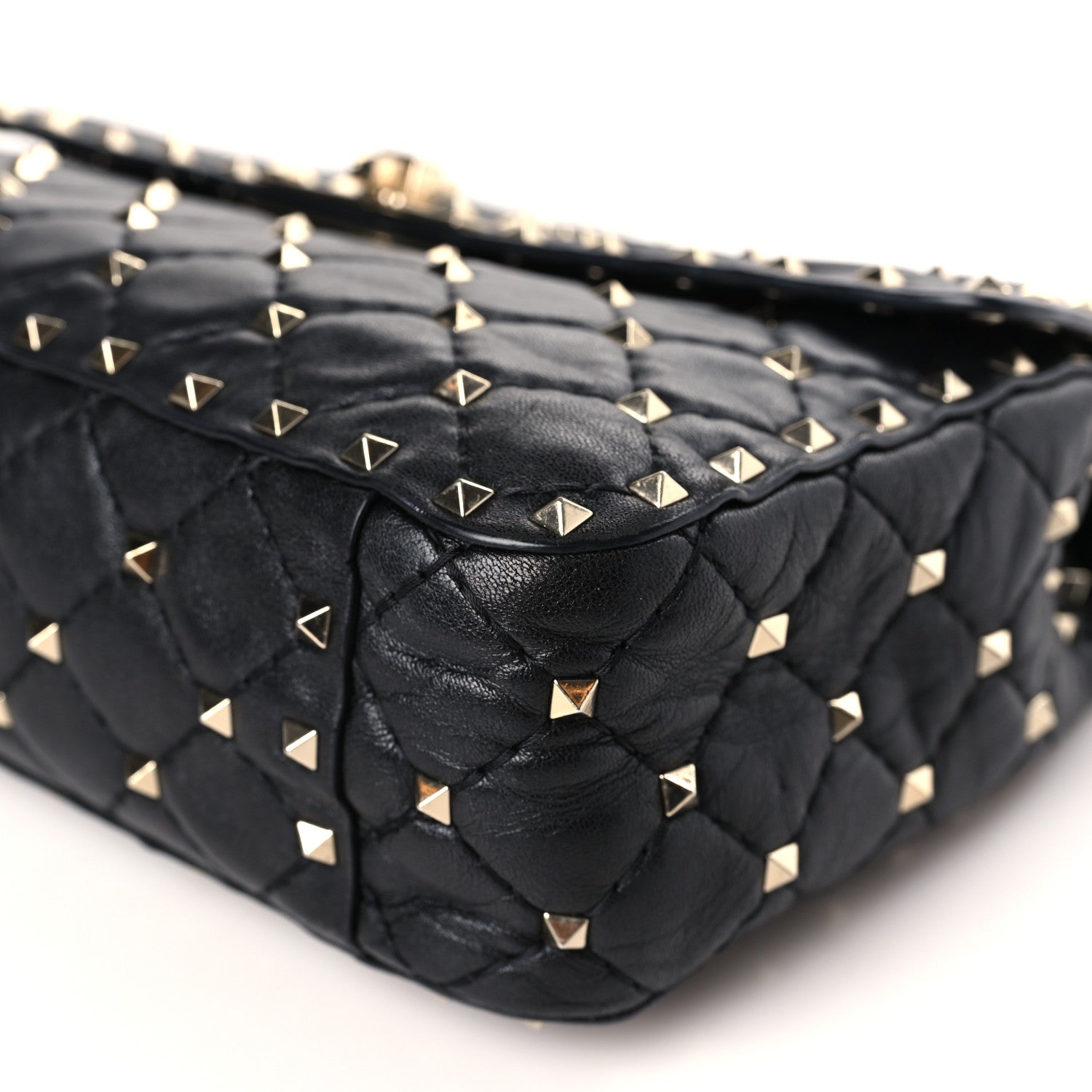 Valentino Garavani Lambskin Medium Rockstud Spike Shoulder Bag Black 8 of 8