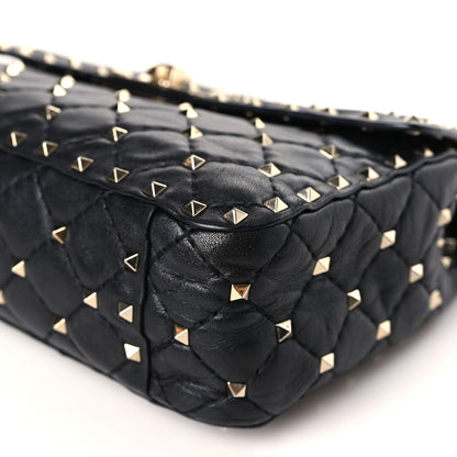 Valentino Garavani Lambskin Medium Rockstud Spike Shoulder Bag Black 8 of 8