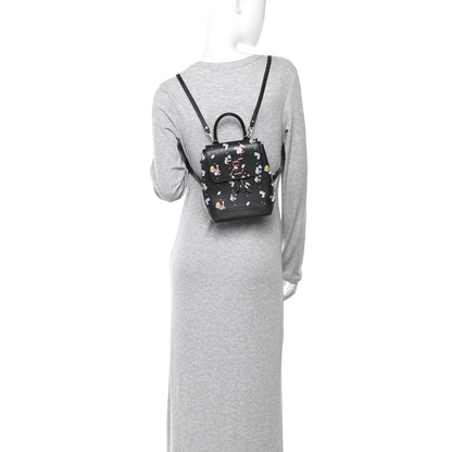 Louis Vuitton Calfskin Flower Lockme Mini Backpack Black Multicolor 3 of 23