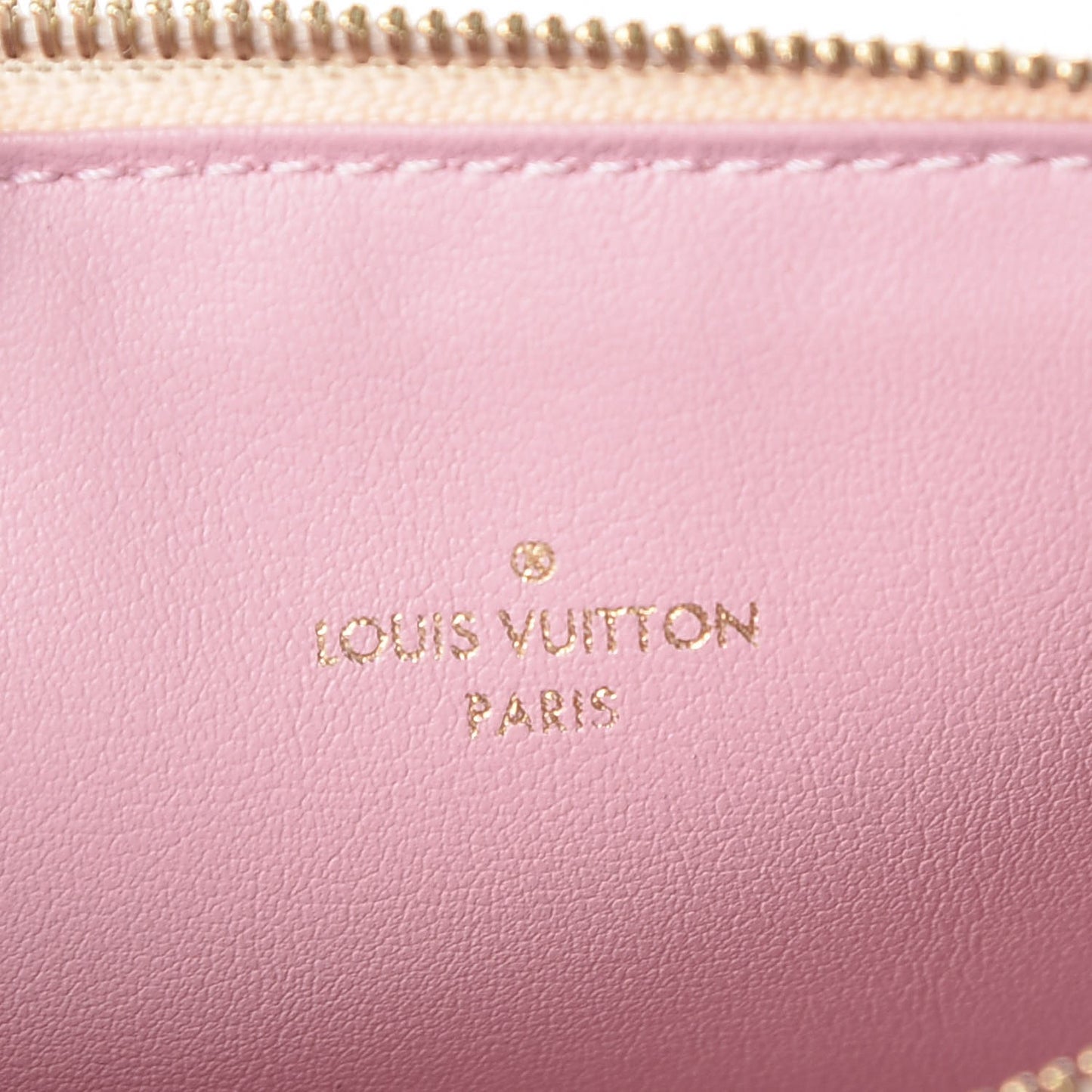 Damier Azur Felicie Chain Wallet Zippered Insert Rose Ballerine