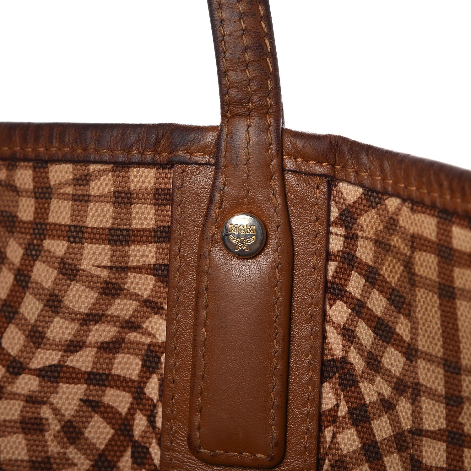 MCM Visetos Liz Reversible Shopper Tote Cognac 12 of 26