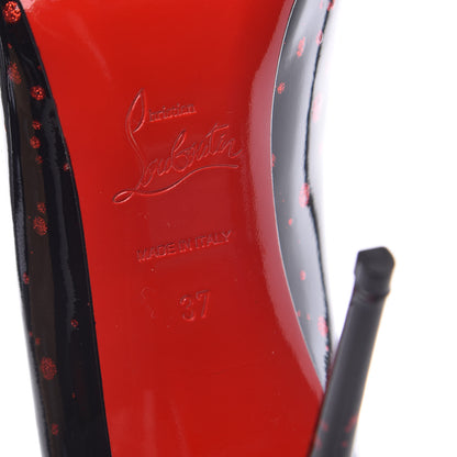 Christian Louboutin Patent Pollock Pigalle Follies 100 Pumps 37 Black Red 6 of 9