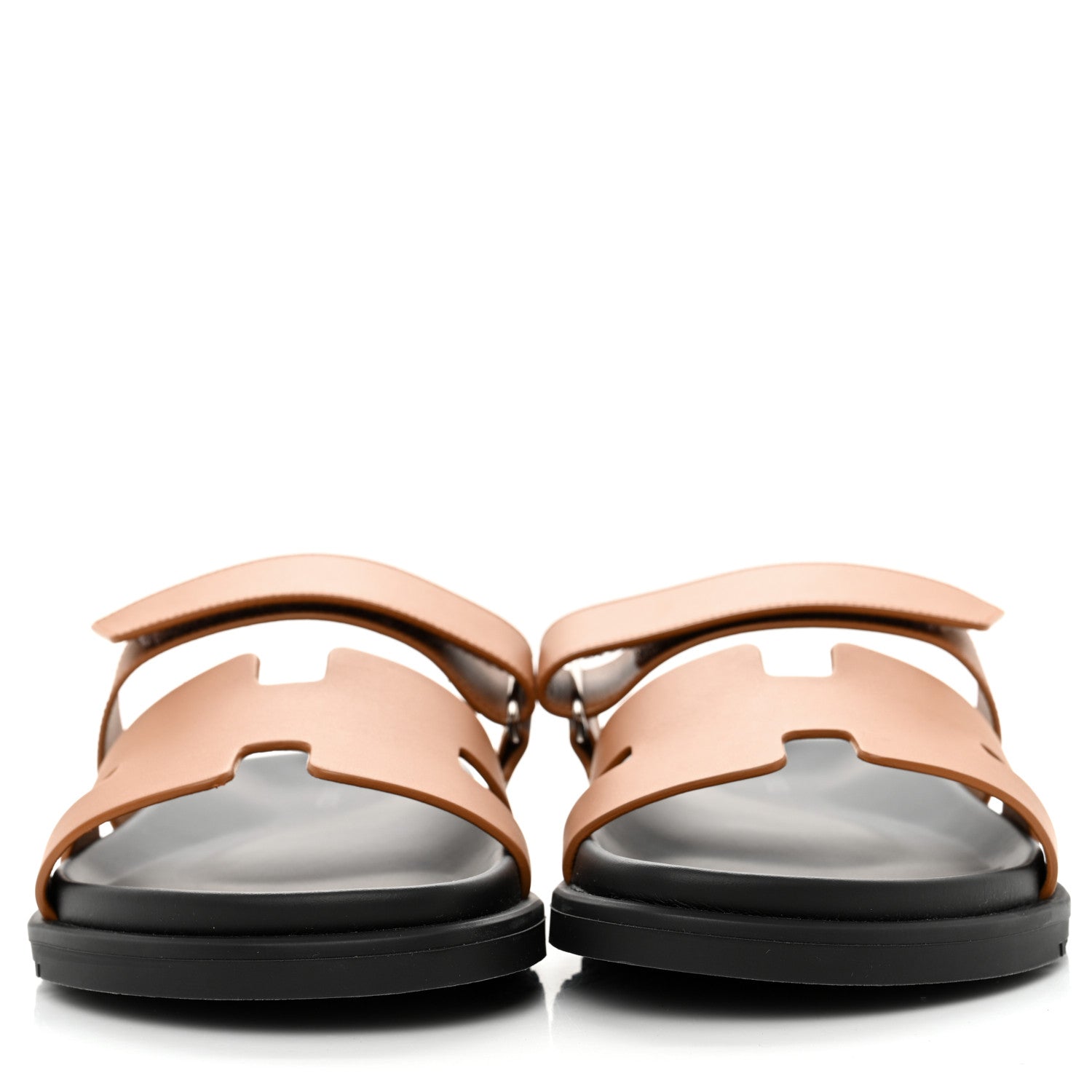 Hermes Calfskin Womens Chypre Sandals 40.5 Naturel 1 of 9