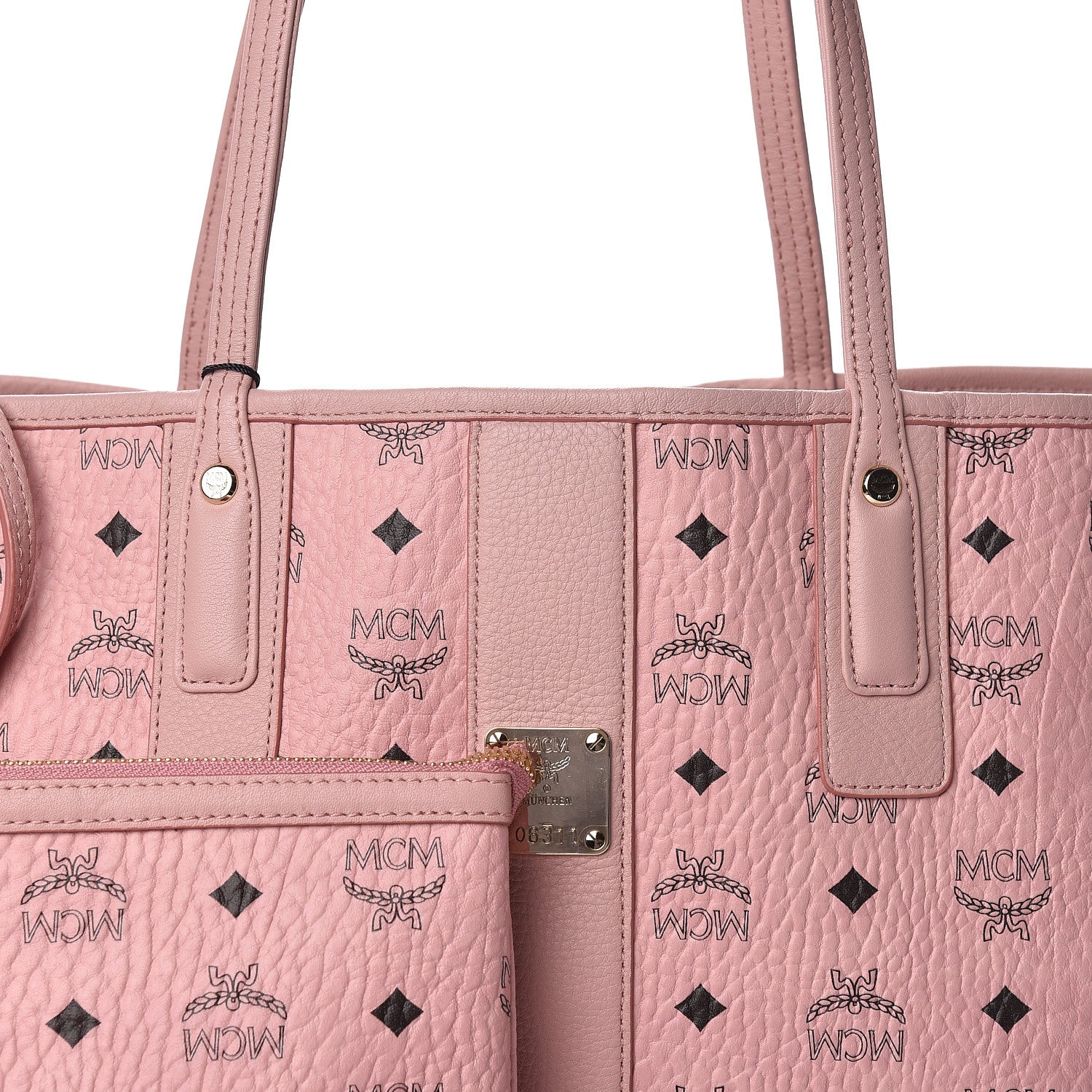 MCM Visetos Medium Liz Reversible Shopper Tote Soft Pink 12 of 17