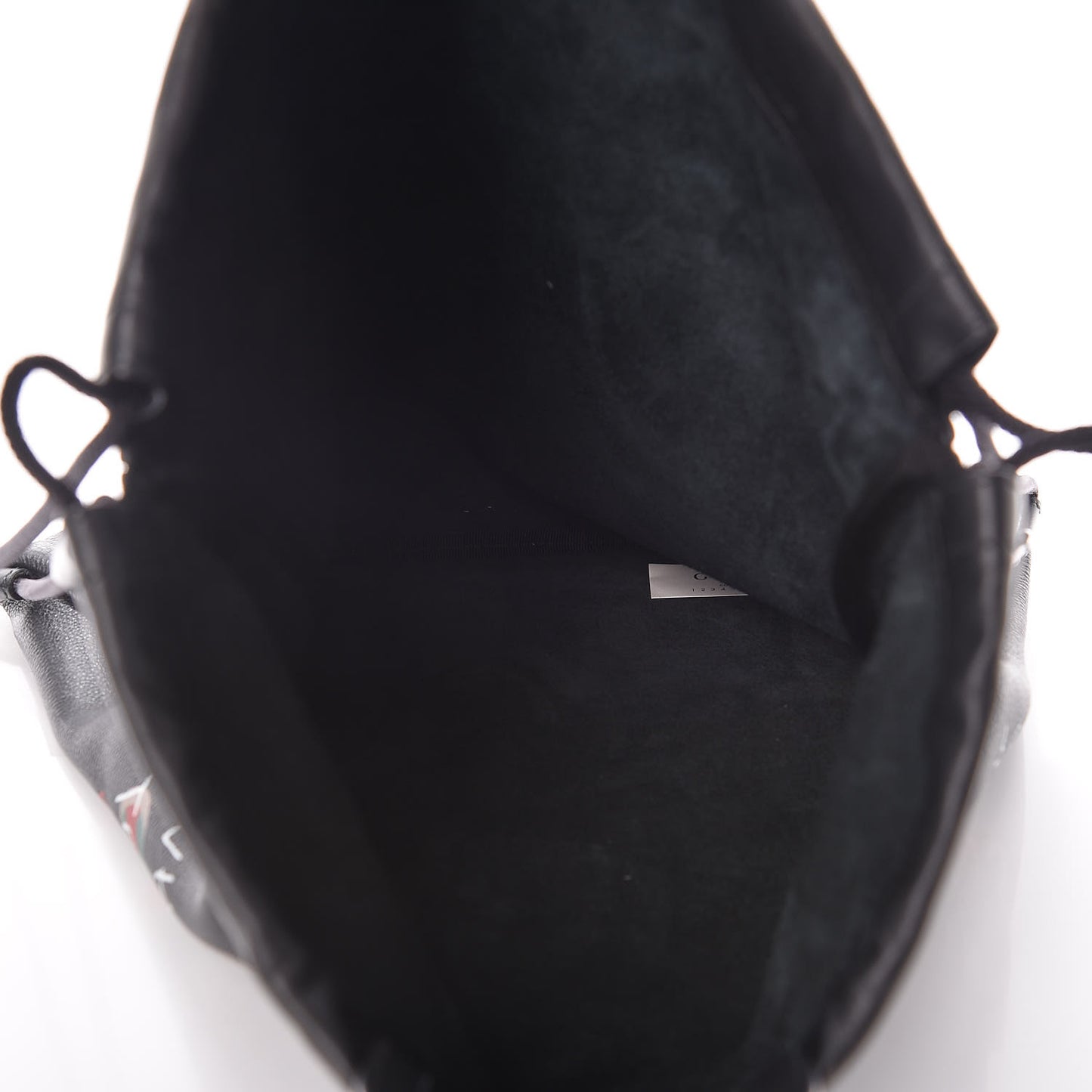 Calfskin Coco Capitan Logo Drawstring Backpack Black