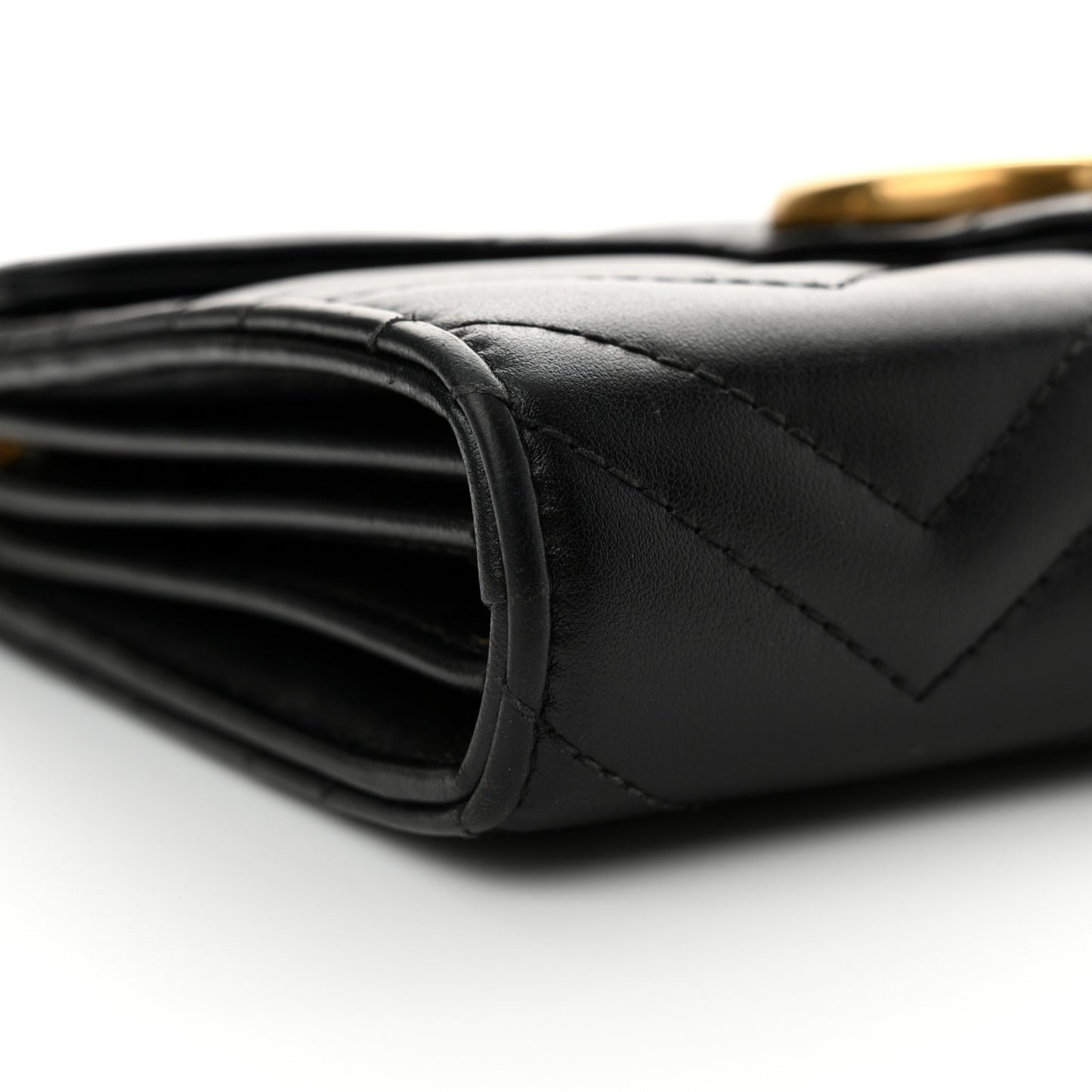 Calfskin Matelasse GG Marmont Chain Wallet Black