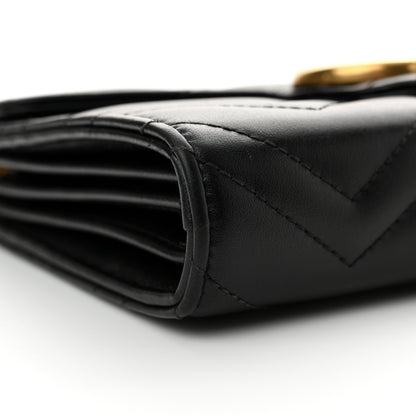 Gucci Calfskin Matelasse GG Marmont Chain Wallet Black 9 of 16