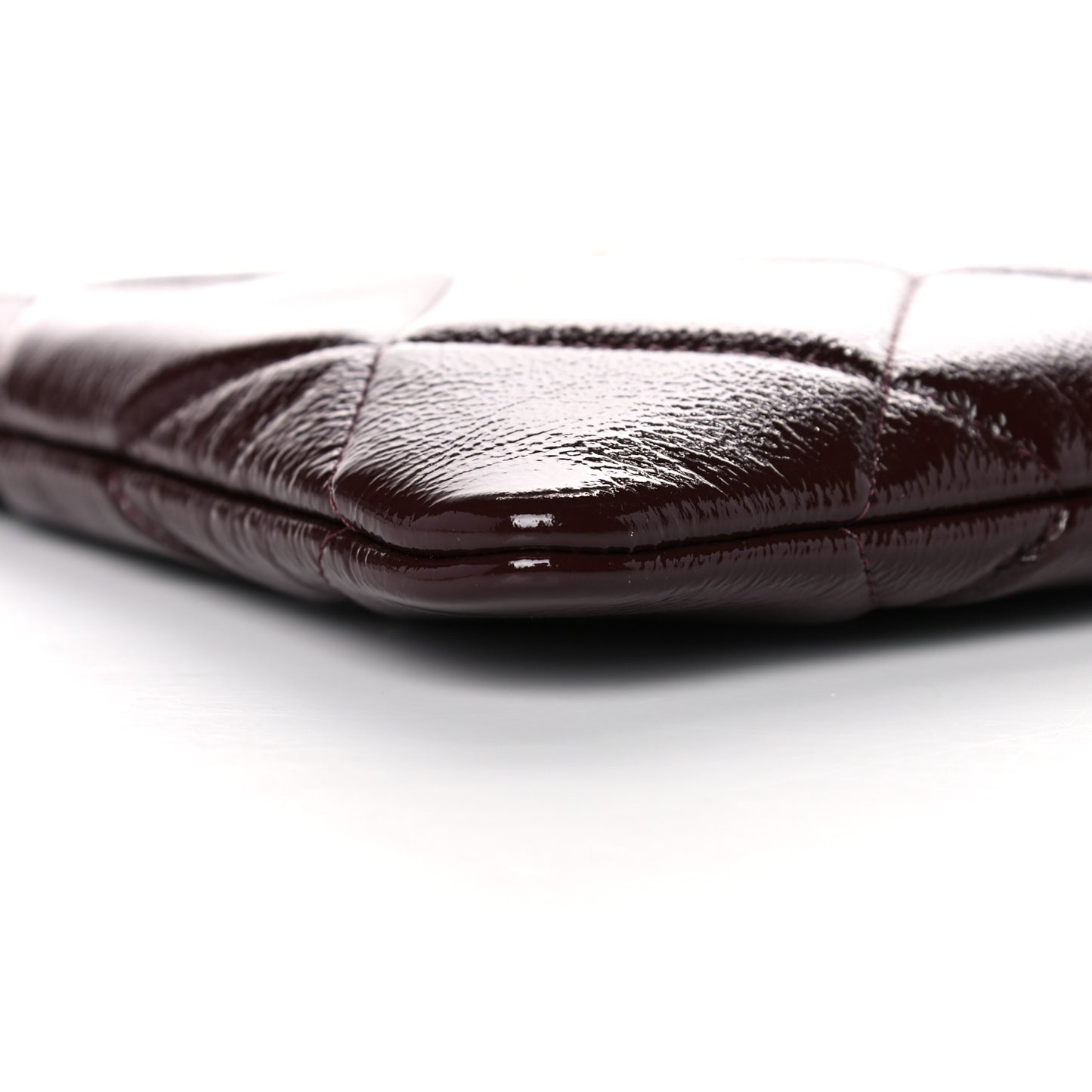 Shiny Crumpled Calfskin Large Chanel 19 Pouch Burgundy