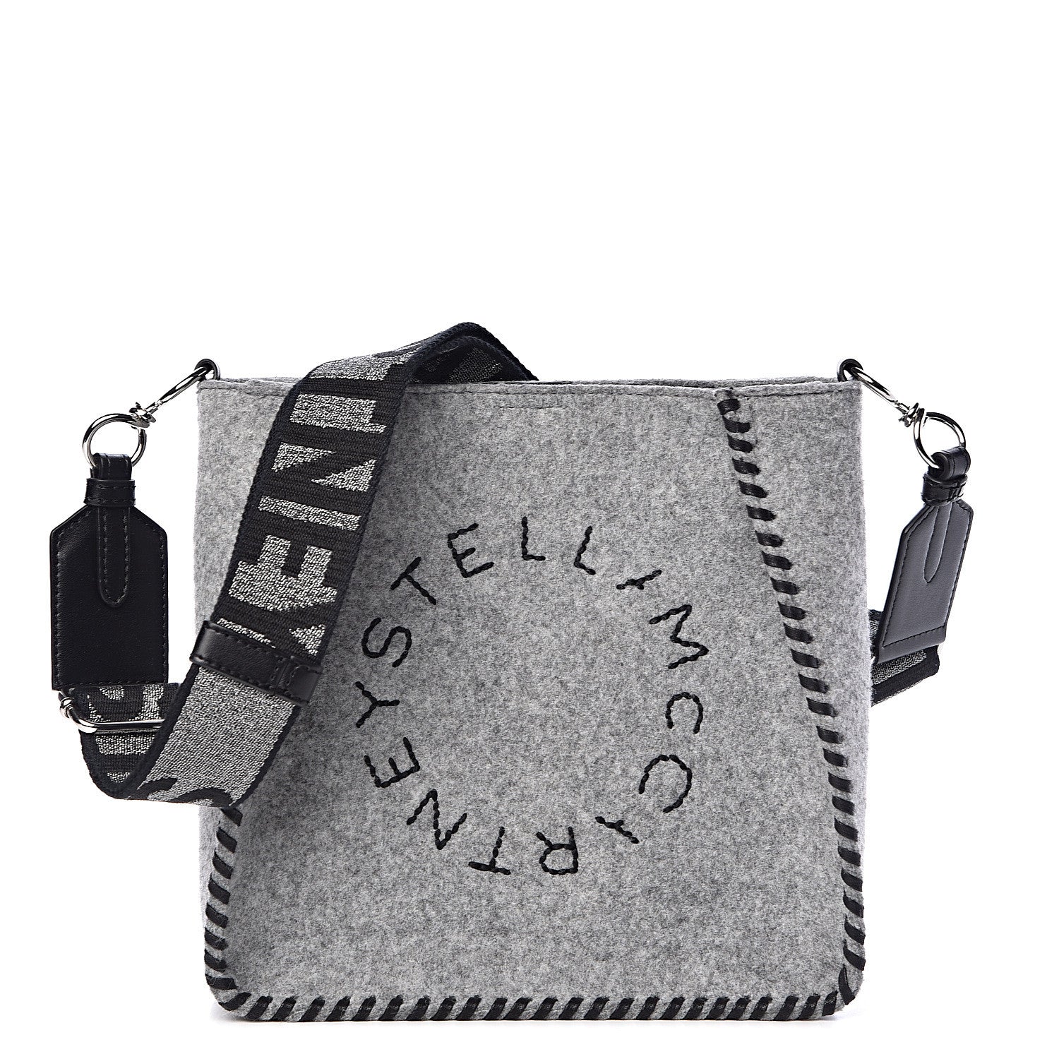 Stella McCartney Eco Felt Mini Logo Crossbody Smoke Slate 1 of 10