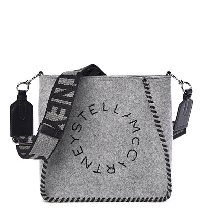 Stella McCartney Eco Felt Mini Logo Crossbody Smoke Slate 1 of 10