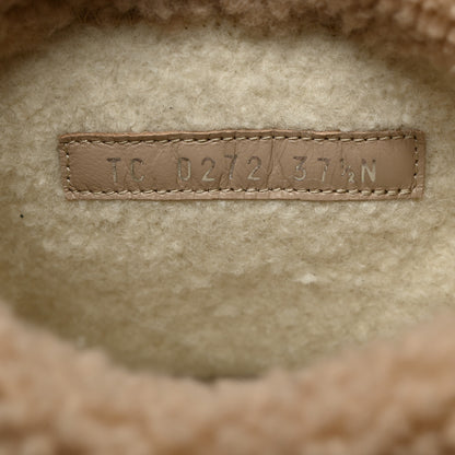 Louis Vuitton Suede Calfskin Shearling Snowdrop Flat Ankle Boot 37.5 Beige 7 of 9