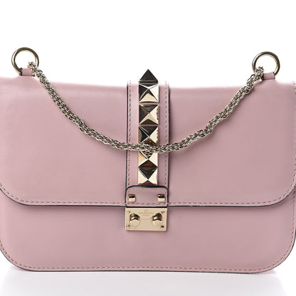 Valentino Garavani Vitello Medium Glam Lock Rockstud Flap Poudre 6 of 9