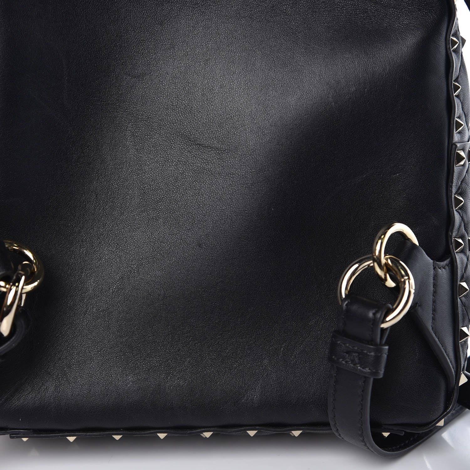 Valentino Garavani Lambskin VLTN Print Quilted Mini Rockstud Spike Backpack Black 9 of 10