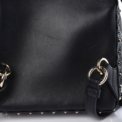 Valentino Garavani Lambskin VLTN Print Quilted Mini Rockstud Spike Backpack Black 9 of 10