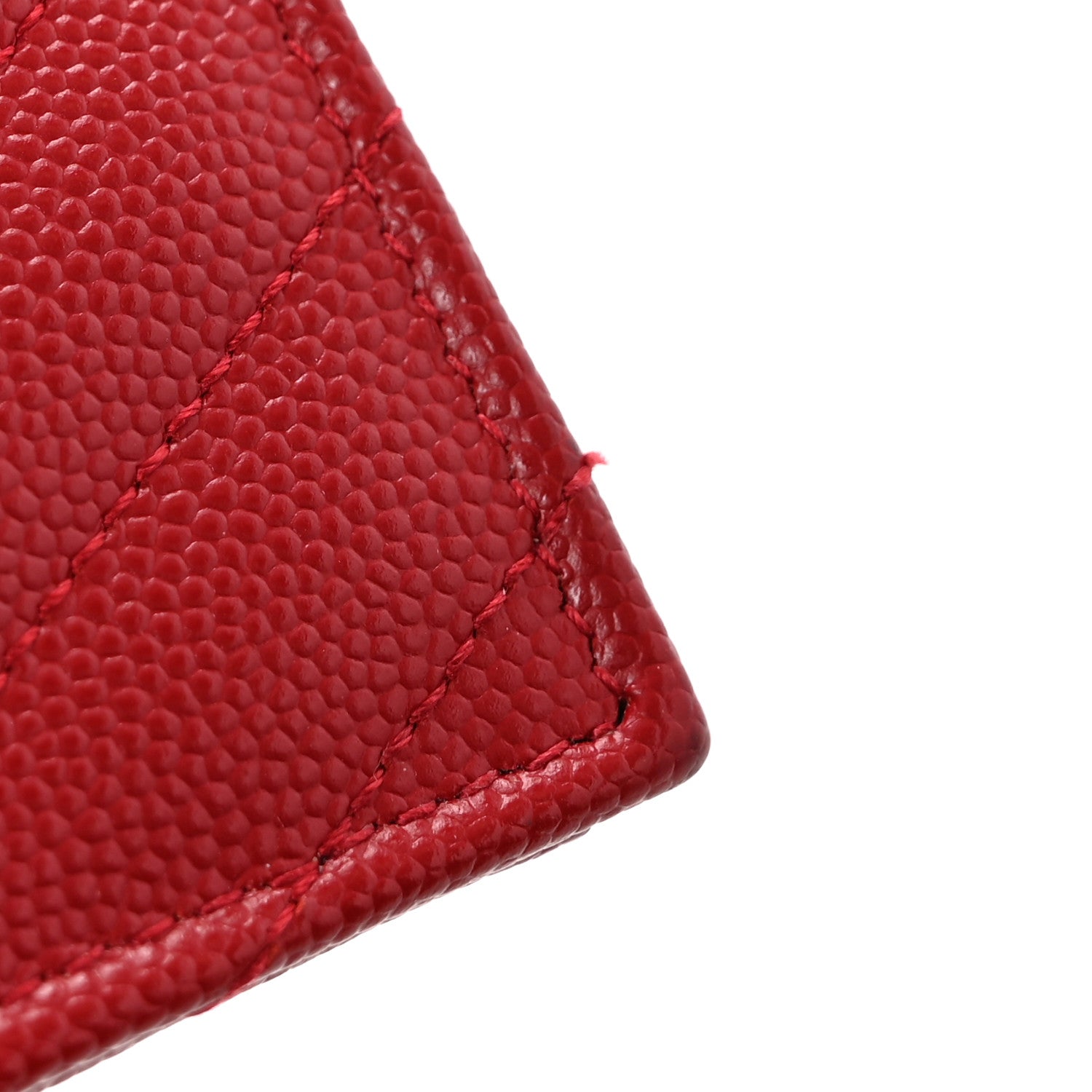 Saint Laurent Grain De Poudre Matelasse Chevron Monogram Envelope Chain Wallet New Red 12 of 12