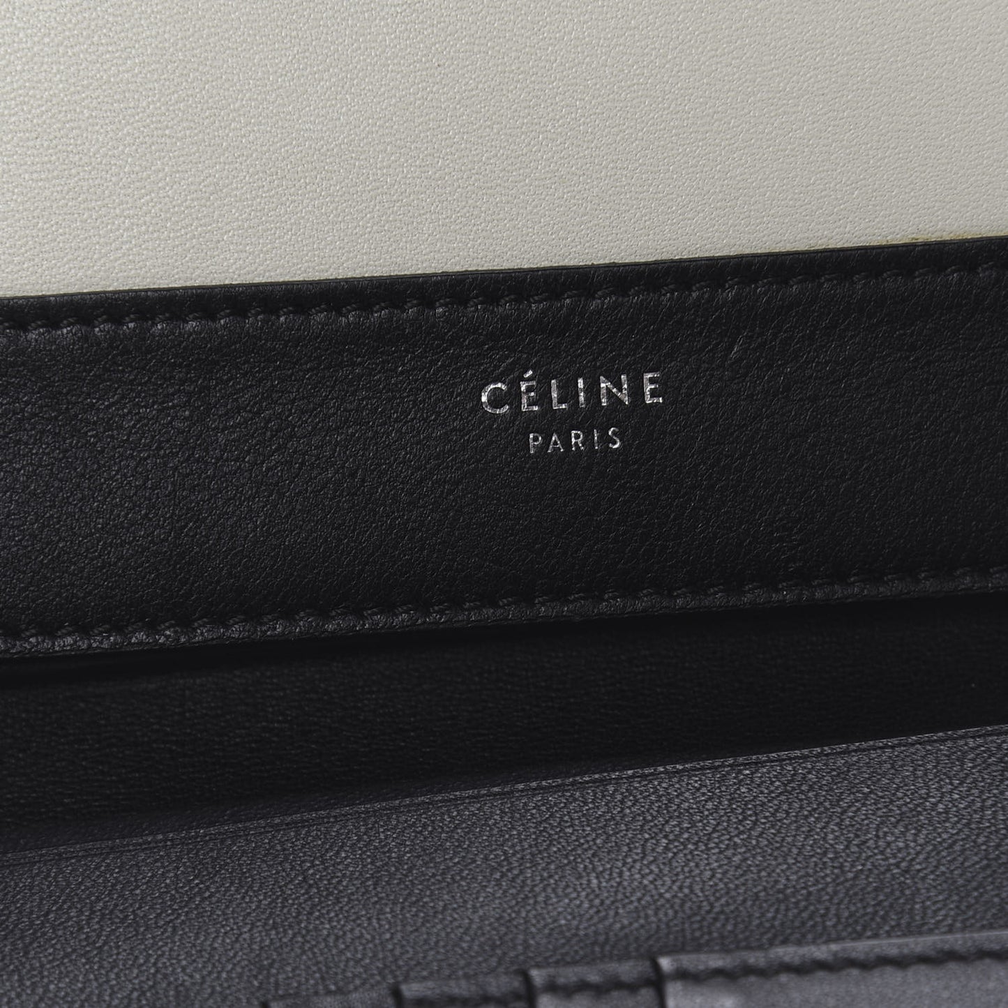 Smooth Lambskin Medium Frame Multifunction Wallet Black White