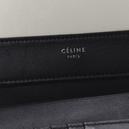 Celine Smooth Lambskin Medium Frame Multifunction Wallet Black White 6 of 7
