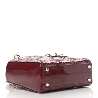Christian Dior Patent Cannage Mini Lady Dior Red 4 of 12