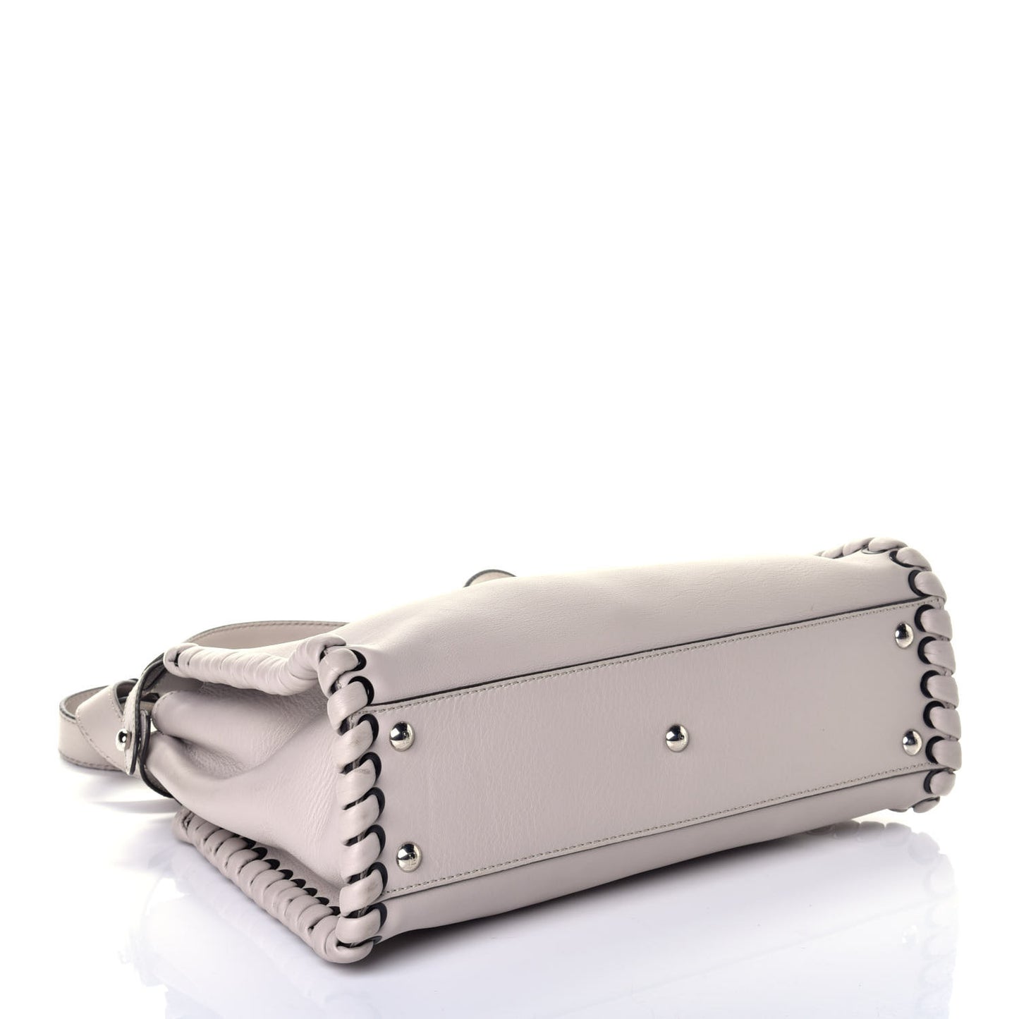 Vitello Seta Lace Up Medium Peekaboo Iconic Satchel Grigio Polvere