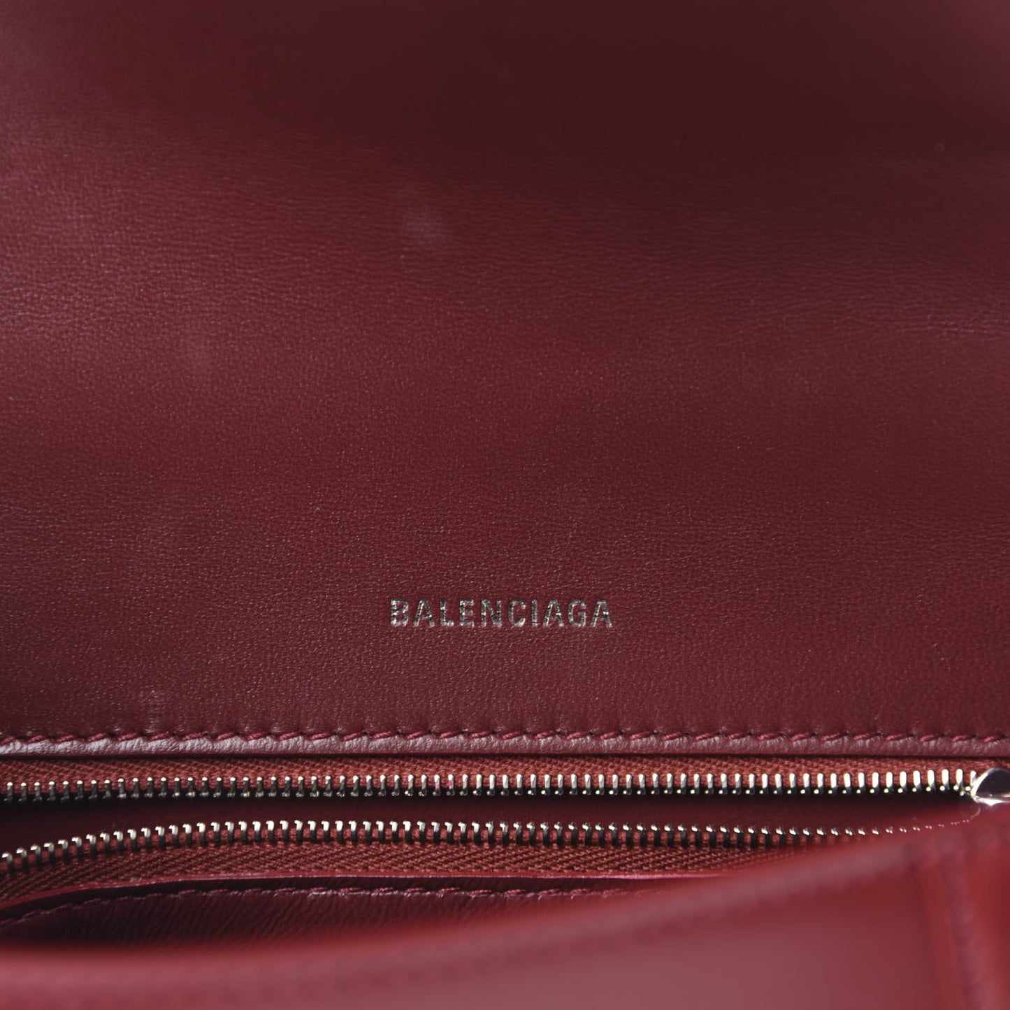 Shiny Box Calfskin Small Hourglass Top Handle Bag Dark Red