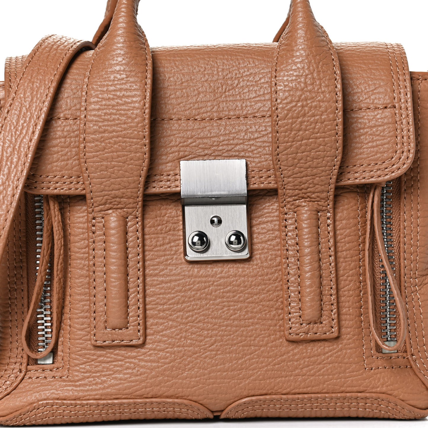 Textured Calfskin Mini Pashli Satchel Tan