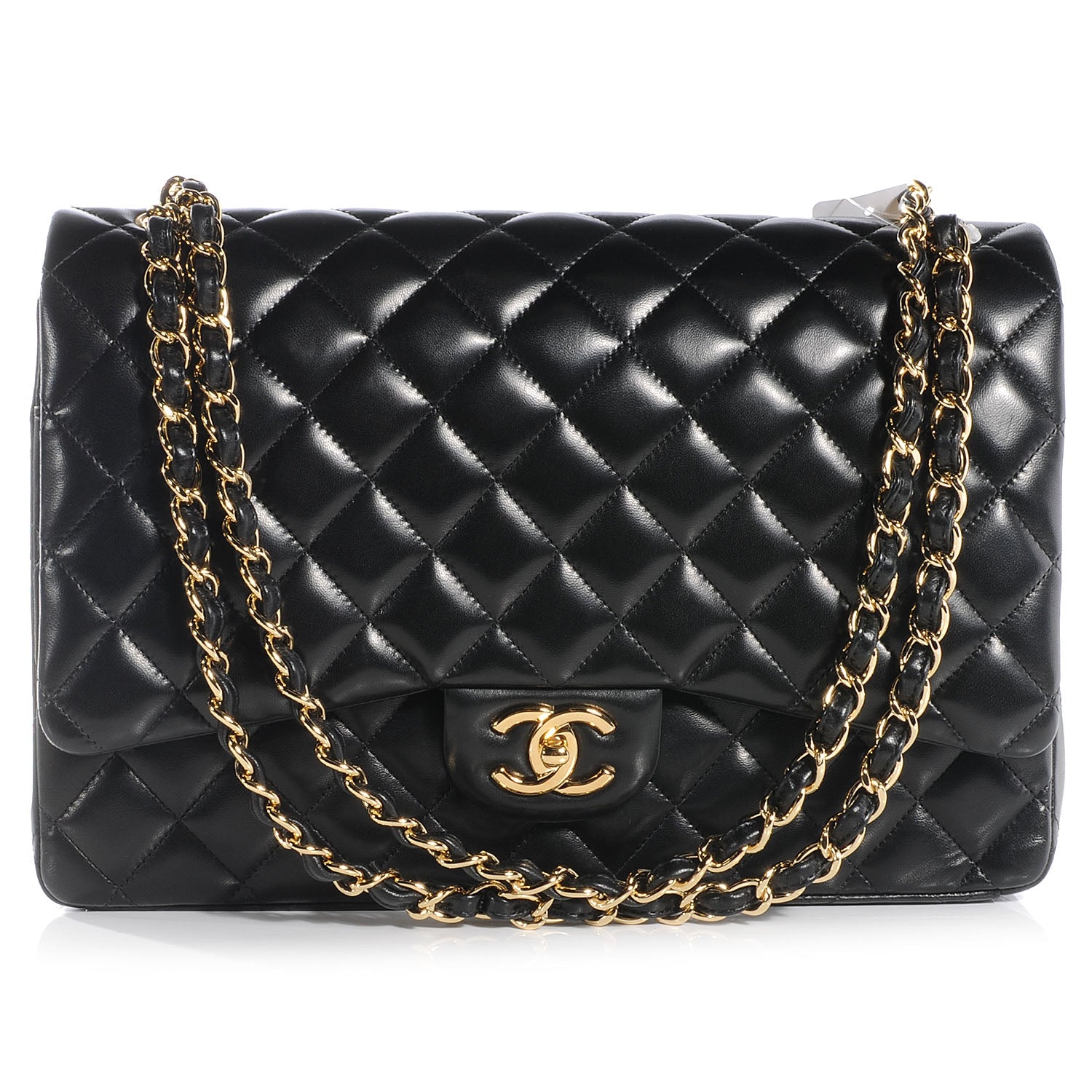 Chanel Lambskin Quilted Maxi Double Flap Black 1 of 7