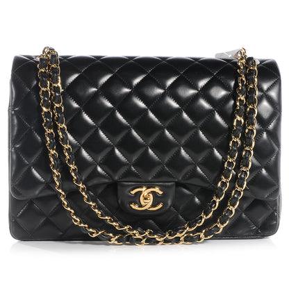 Chanel Lambskin Quilted Maxi Double Flap Black 1 of 7
