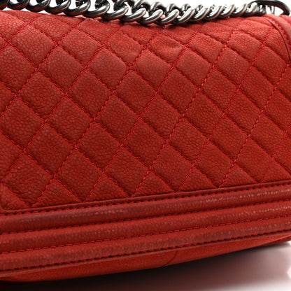 Chanel Iridescent Caviar Quilted Medium Boy Flap Red 12 of 13