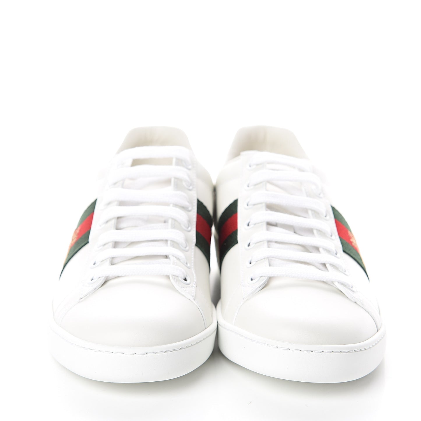 Calfskin Ayers Bee Embroidered Womens Ace Sneakers 39.5 White Green