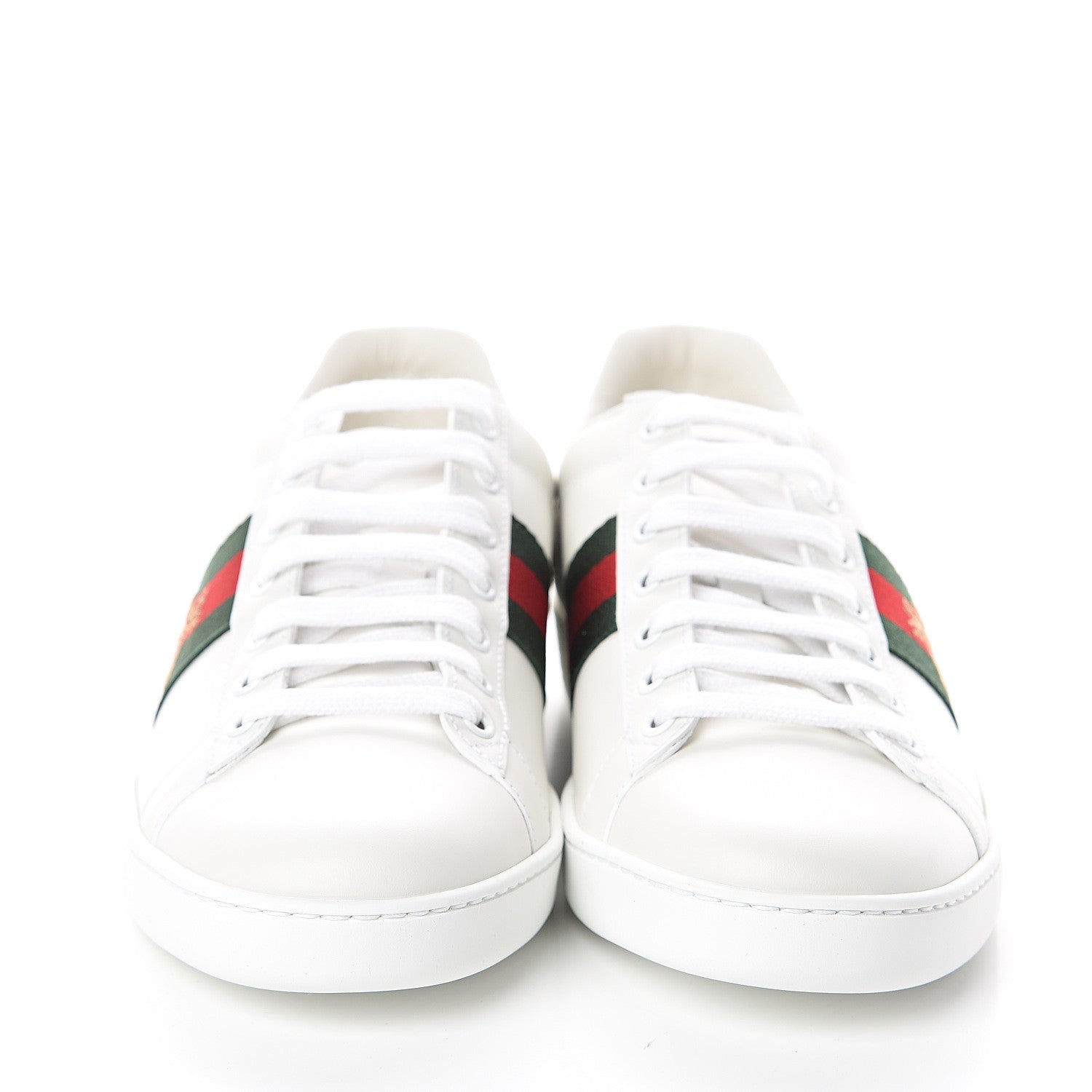 Gucci Calfskin Ayers Bee Embroidered Womens Ace Sneakers 39.5 White Green 2 of 7