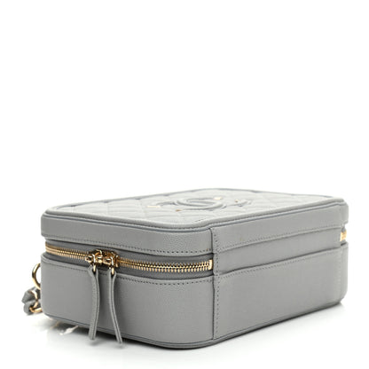 Chanel Caviar Quilted Medium CC Filigree Vanity Case Grey 4 of 11