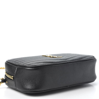 Saint Laurent Grain De Poudre Matelasse Monogram Mini Lou Camera Bag Black 3 of 9