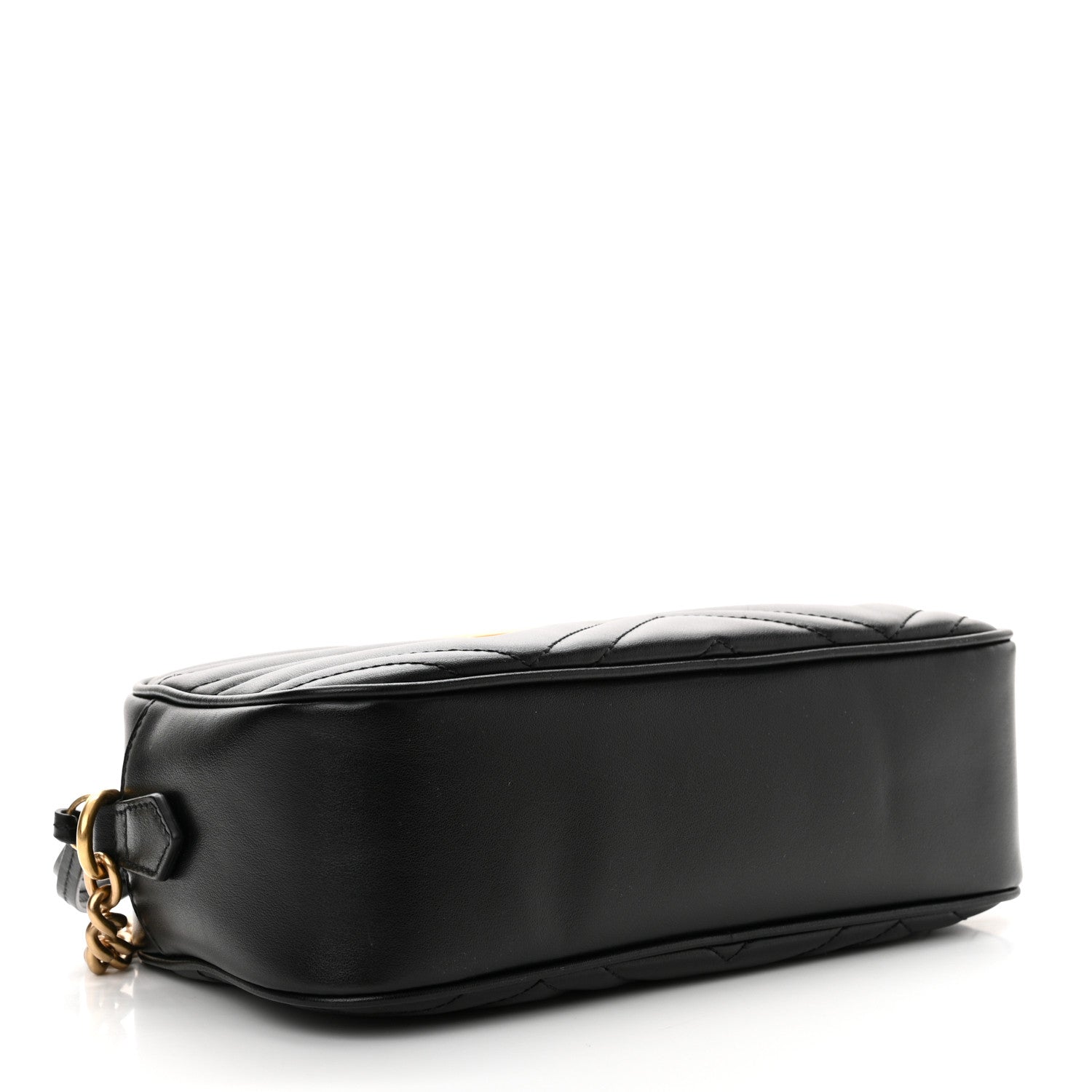 Gucci Calfskin Matelasse Small GG Marmont Chain Shoulder Bag Black 4 of 10