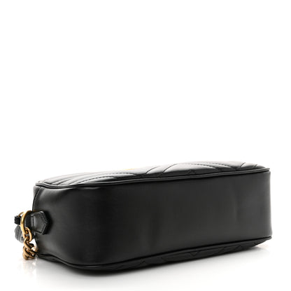 Gucci Calfskin Matelasse Small GG Marmont Chain Shoulder Bag Black 4 of 10