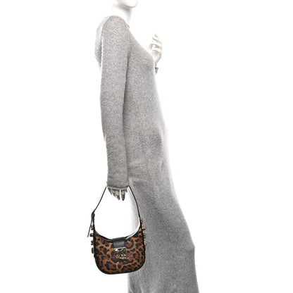 Christian Louboutin Calfskin Leopard Print Mini Carasky Shoulder Bag Black 2 of 9