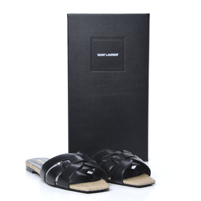 Saint Laurent Calfskin Nu Pied 05 Slide Sandals 38.5 Black 9 of 9