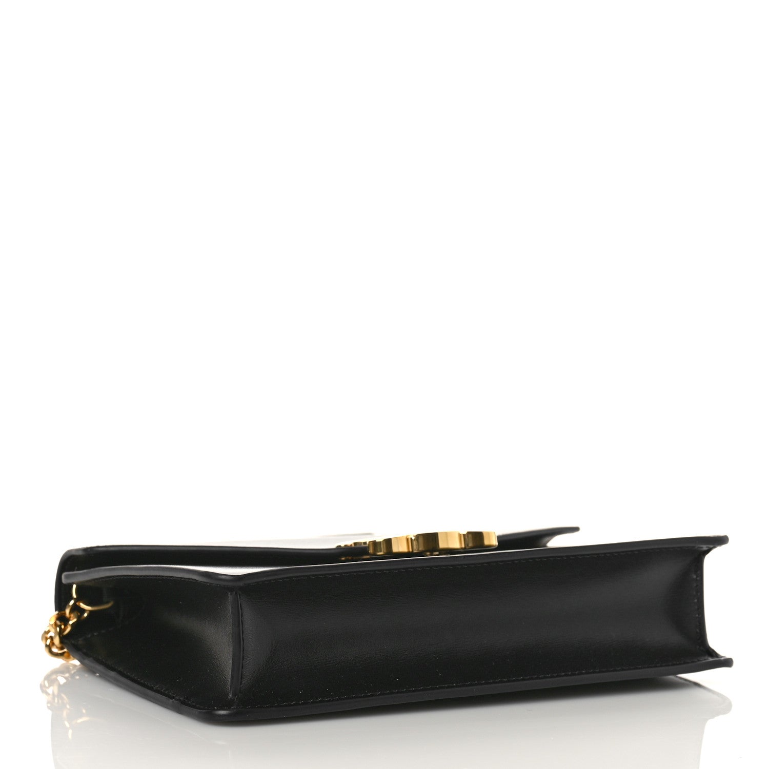 Celine Shiny Calfskin Triomphe Margo Wallet on Chain Black 4 of 9