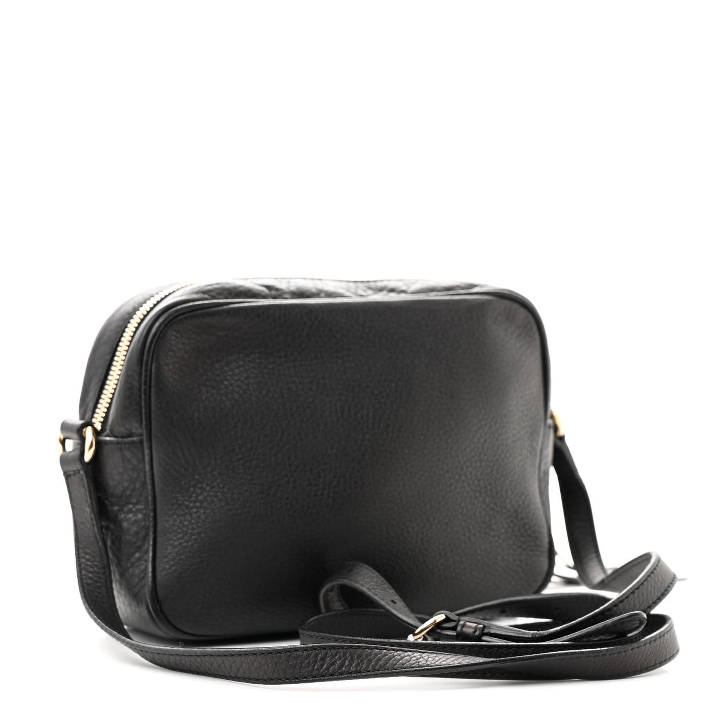 Pebbled Calfskin Small Soho Disco Bag Black