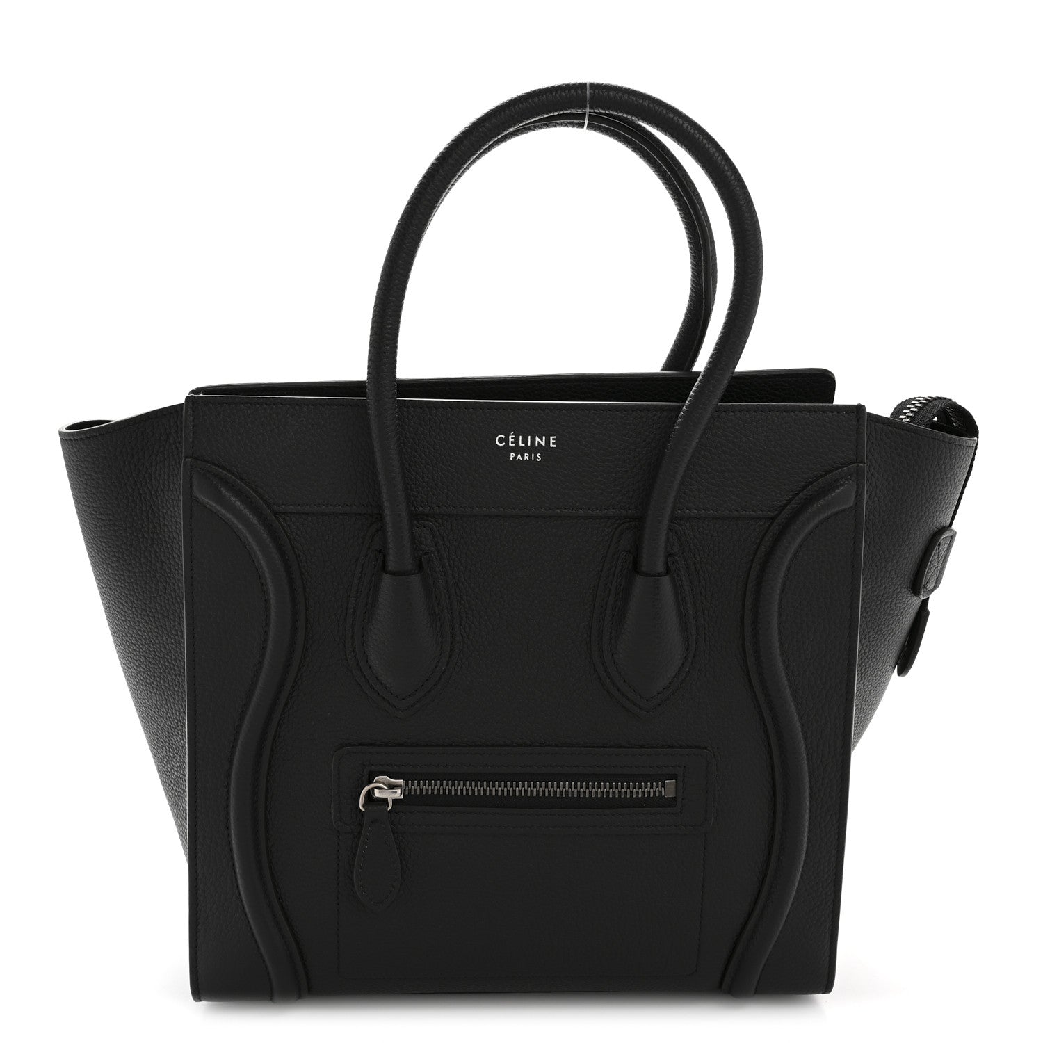 Celine Drummed Calfskin Micro Luggage Black 1 of 14