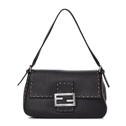 Fendi Calfskin Romano Selleria Baguette Black 1 of 11