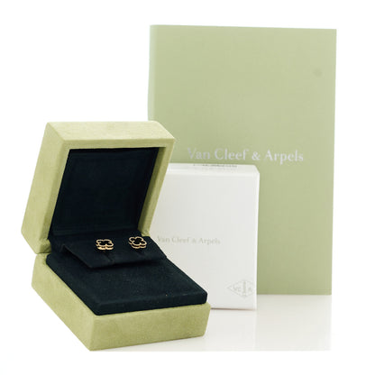 Van Cleef & Arpels 18K Yellow Gold Black Onyx Sweet Alhambra Earrings 5 of 5