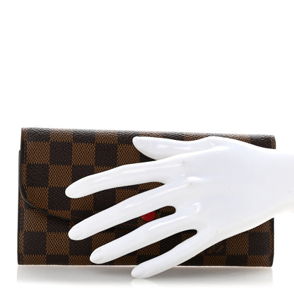 Louis Vuitton Damier Ebene Emilie Wallet Red 2 of 9