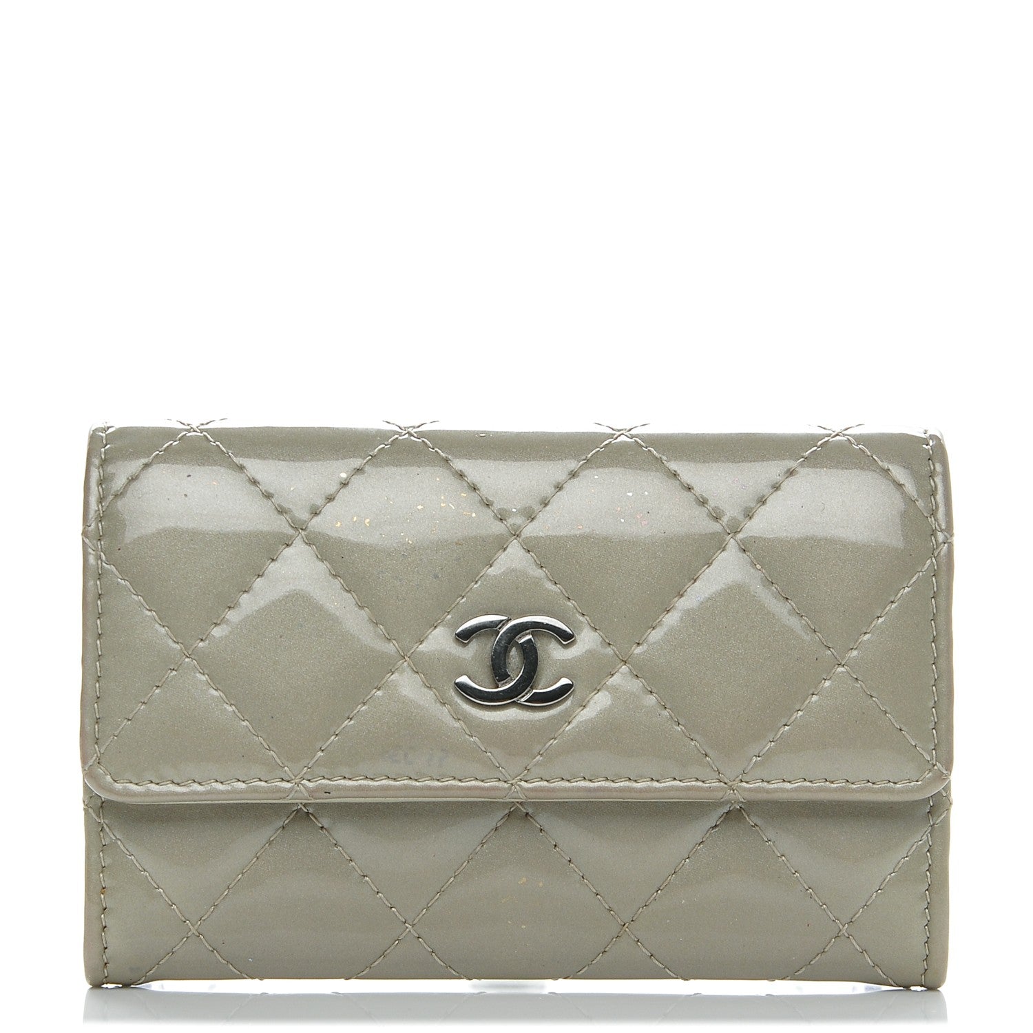 Chanel Patent Quilted Card Holder Light Gold 1 of 8