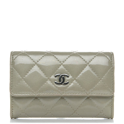 Chanel Patent Quilted Card Holder Light Gold 1 of 8