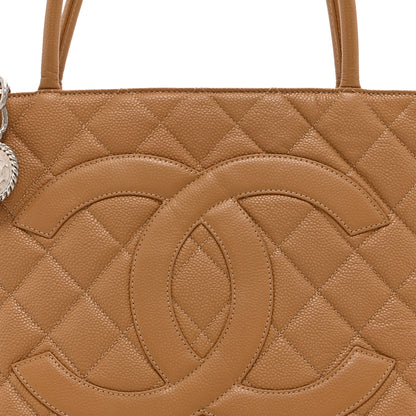 Chanel Caviar Quilted Medallion Tote Beige 8 of 13