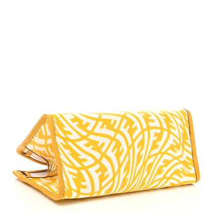 Fendi X SARAH COLEMAN Glazed Canvas Vitello Grace FF Vertigo Mini Peekaboo Defender Cover Mimosa White 4 of 10