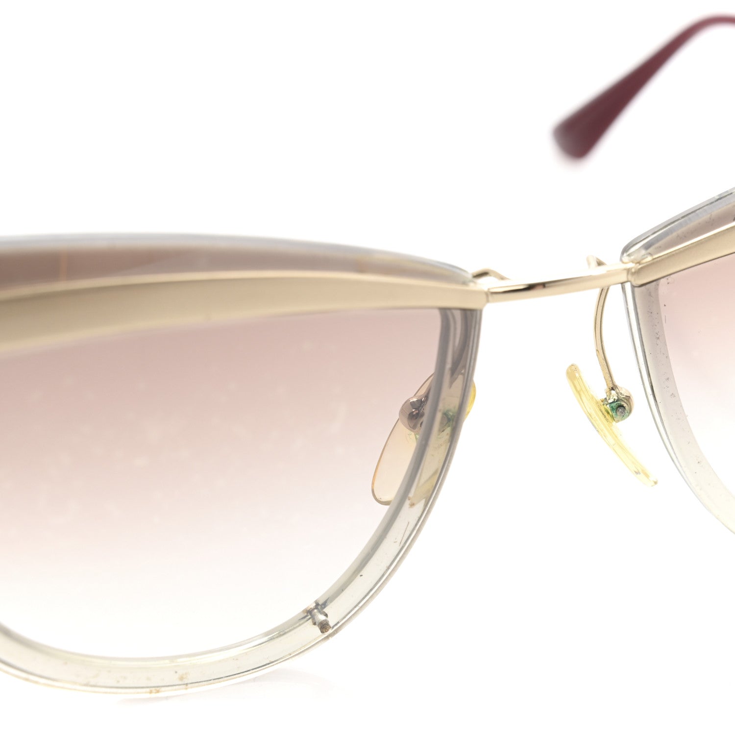 Prada Cinema Evolution 65mm Sunglasses SPR 12U Beige Gradient Mirror 9 of 9