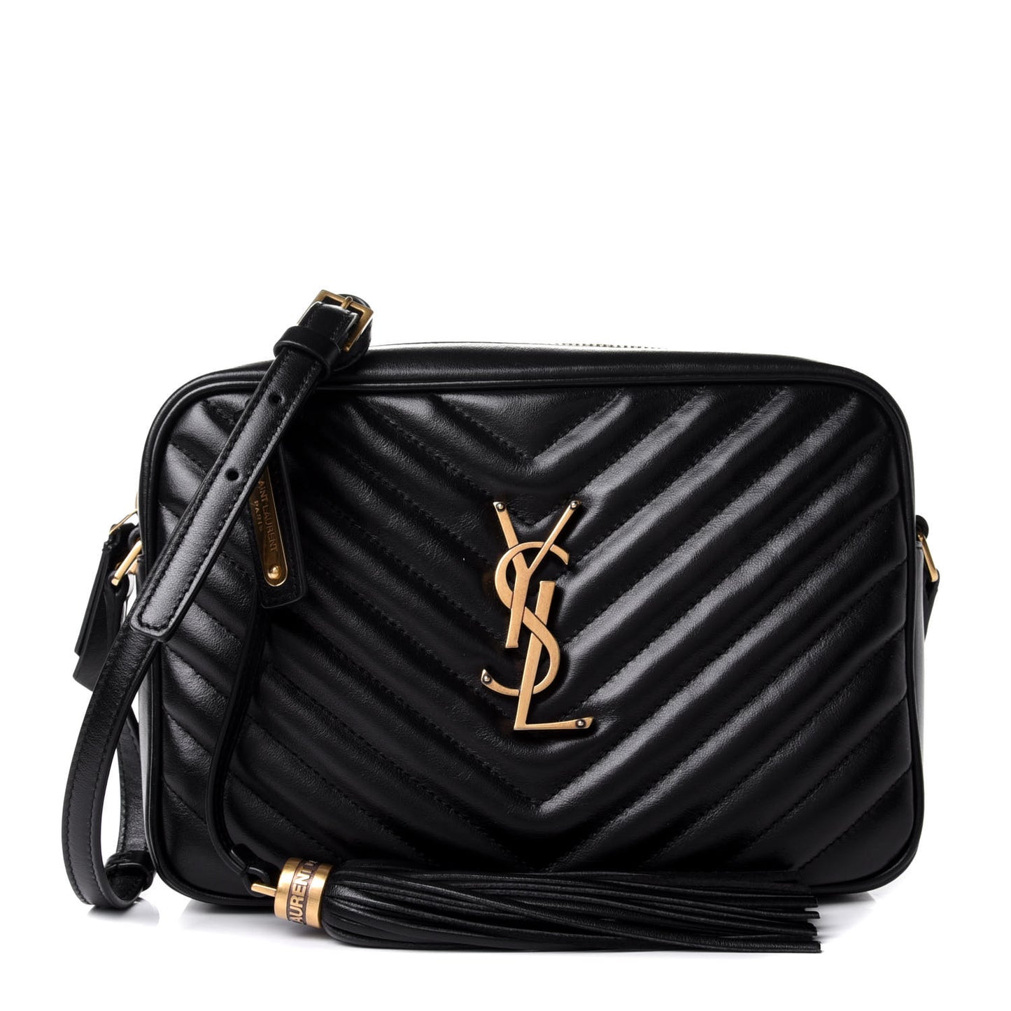 Calfskin Matelasse Monogram Lou Camera Bag Black
