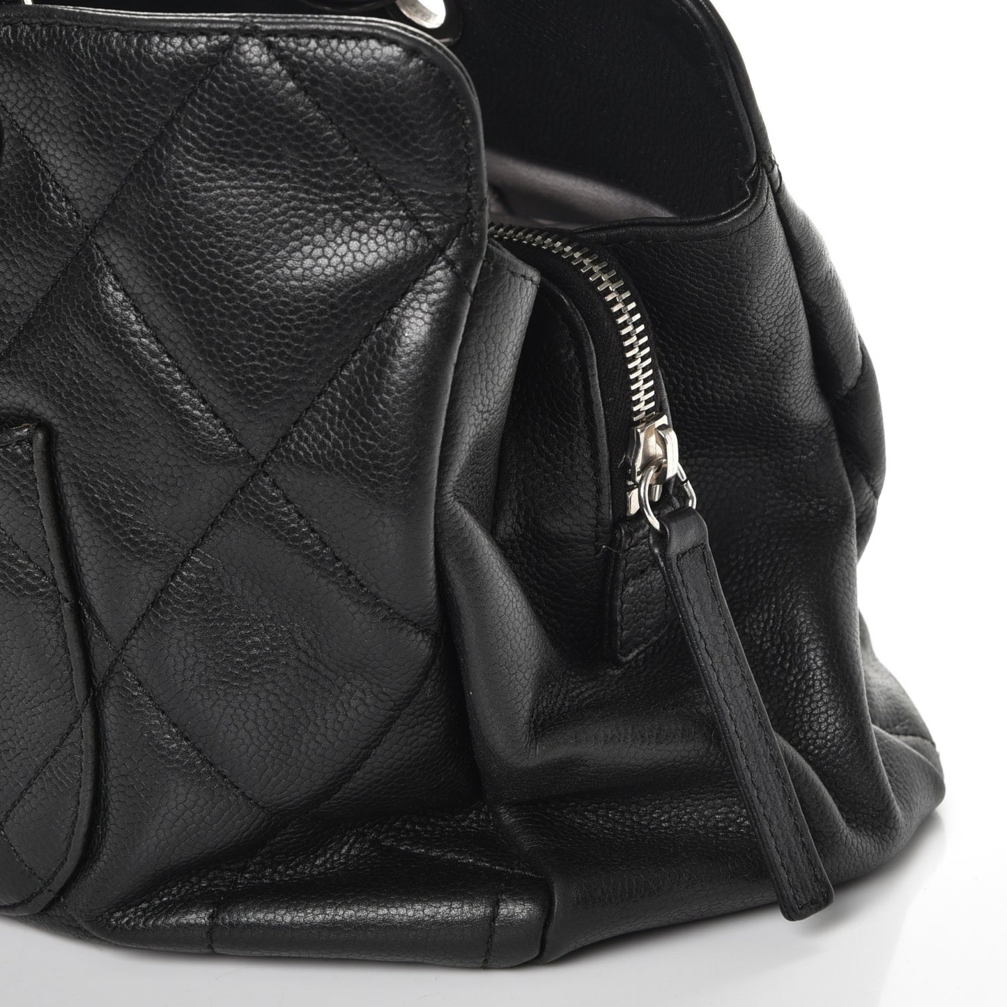 Soft Caviar Quilted CC Timeless Tote Black