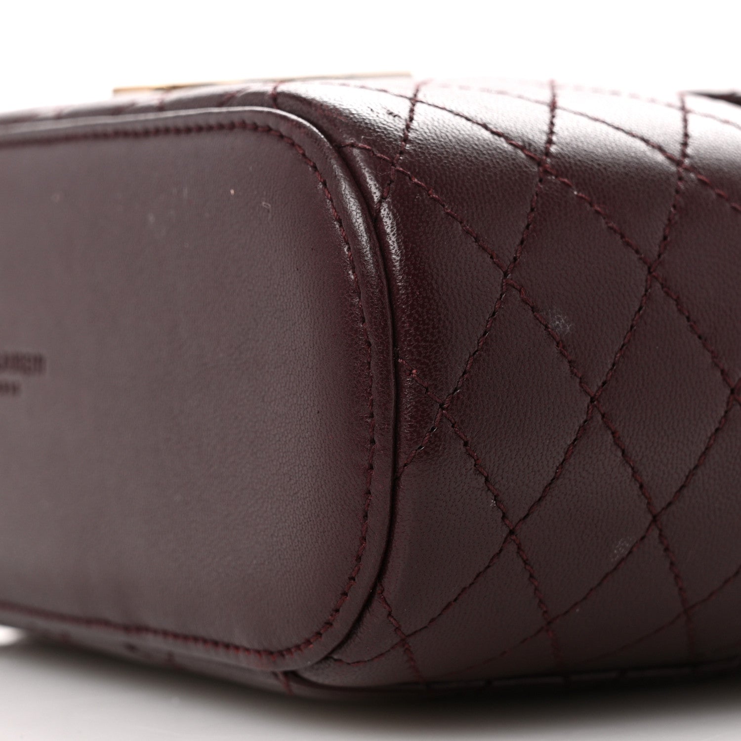Saint Laurent Lambskin Quilted Mini Gaby Vanity Case Rouge Cabernet 9 of 12